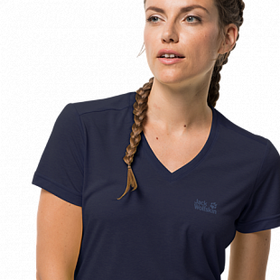 Футболка женская Jack Wolfskin Crosstrail T Women midnight blue