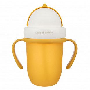 Поильник Canpol babies Matte Pastels со складывающейся трубочкой 9м+ 210мл (56/522_yel) yellow