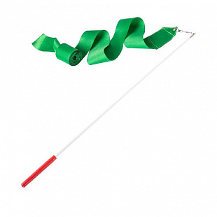 Лента для художественной гимнастики Amely 6 м с палочкой 56 см AGR-301 green