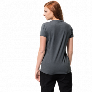 Футболка женская Jack Wolfskin Lake T Women pebble grey