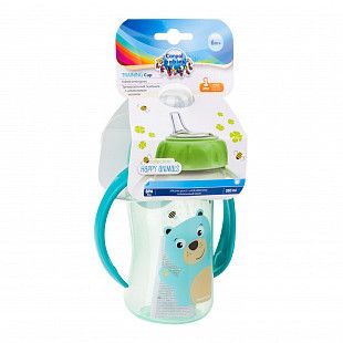 Поильник Canpol babies CUTE ANIMALS с ручками и силиконовым носиком 6м+ 320мл (56/512_tur) turquoise