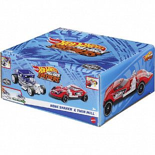 Игровой набор Hot Wheels Pull-Back Speeders Bone Shaker Twin Mill (HPR91 HPR92)