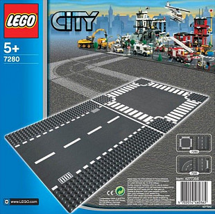 Конструктор LEGO City Перекресток и прямые рельсы 7280