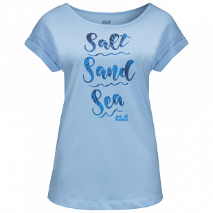 Футболка женская Jack Wolfskin Salt Sand Sea T W ice blue