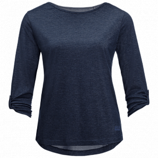 Футболка женская Jack Wolfskin Coral Coast 3/4 T W midnight blue