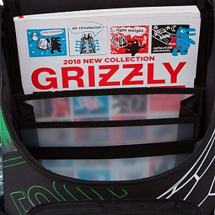 Рюкзак школьный GRIZZLY RAn-083-1 /1 black/green