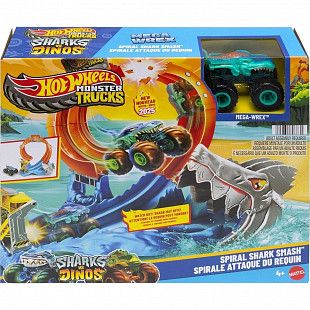 Игровой набор Hot Wheels Monster Trucks Spiral Shark Smash (JFR08)