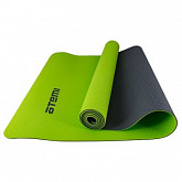 Гимнастический коврик для йоги, фитнеса Atemi AYM0321 TRE 173х61х0,4 см grey/green
