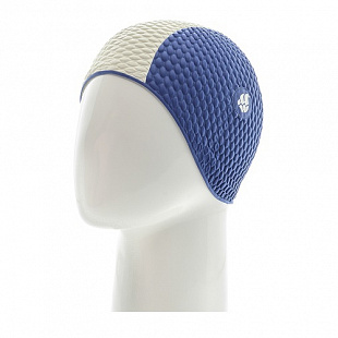 Шапочка для бассейна (плавания) женская Mad Wave Bubble blue/white