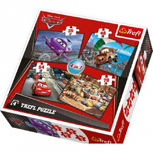 Пазл Trefl Тачки Начнем путешествие 4в1 34107