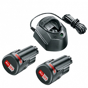 Комплект Bosch аккумулятор 12.0 В PBA12 V 2шт + зарядное устройство GAL1210 1600A01L3E