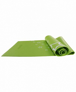 Гимнастический коврик для йоги, фитнеса с рисунком Starfit FM-102 PVC green (173x61x0,4)