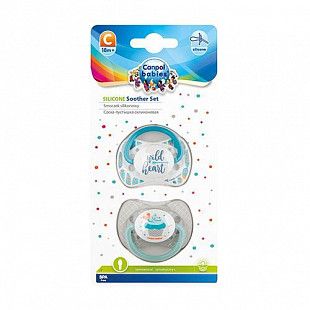Пустышка Canpol babies Wild Nature Силиконовая Симметричная 18+ мес., 2 шт. (23/956) grey
