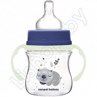 Антиколиковая бутылочка для кормления Canpol Babies Easystart Sleepy Koala с широким горлышком 120 мл, 0+ мес. (35/236_blu)