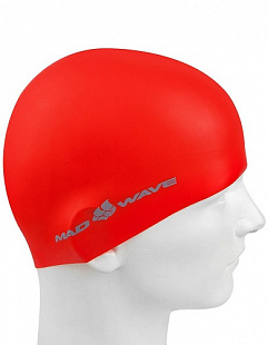 Шапочка для бассейна (плавания) взрослая Mad Wave Intensive Big red