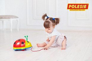 Игрушка Полесье Каталка на шнурке Божья Коровка 7888