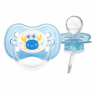 Пустышка силиконовая круглая 0-6 мес. Canpol babies Love&Sea (22/410) blue
