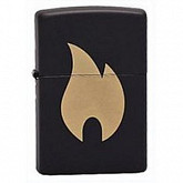 Зажигалка Zippo 218 Flame Сhromed black matte