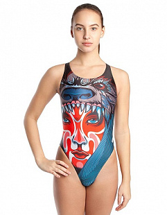 Купальник спортивный женский Mad Wave Tribe blue/red