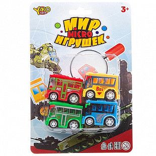 Набор игровой YAKO 4 инерционная автобуса Мир micro Игрушек M7618-1