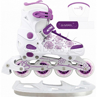 Роликовые коньки Sundays PW-223B-90-1 White/Violet