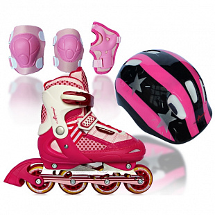 Комплект роликовых коньков Amigo Combo Jet pink