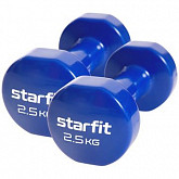 Гантели виниловые Starfit Core 2.5 кг DB-101 blue, 2 шт.
