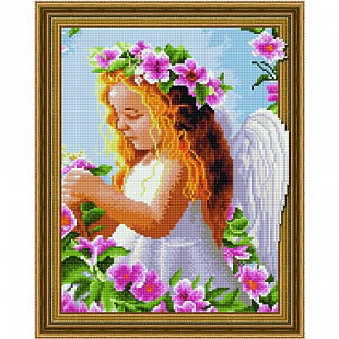 Алмазная вышивка 5D Picasso Ангелочек в цветах 5PD4050010