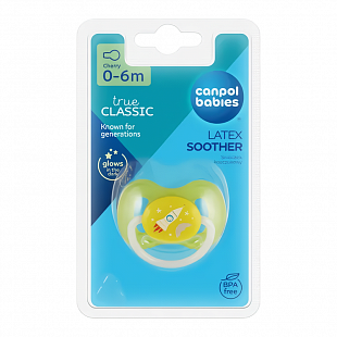 Пустышка Canpol babies Латексная Круглая 0-6 мес. (23/221_yel_new) yellow
