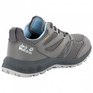 Водонепроницаемые кроссовки женские Jack Wolfskin Woodland Texapore Low W grey / light blue