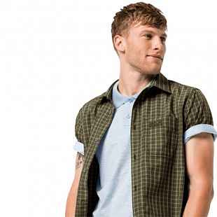 Рубашка мужская Jack Wolfskin El Dorado Shirt Men dark moss checks