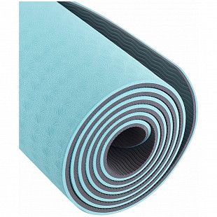 Гимнастический коврик для йоги, фитнеса Starfit FM-201 TPE mint/grey (173x61x0,6)