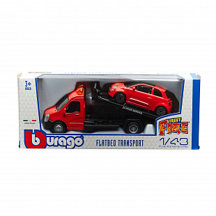 Масштабная модель автомобиля Bburago Street Fire Эвакуатор и Alfa Romeo MiTo 1:43 (18-31400) Black/Red