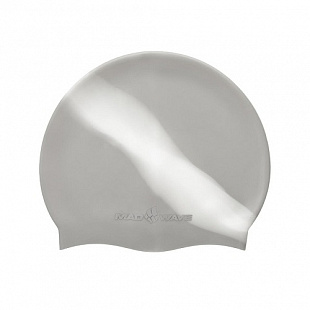 Шапочка для бассейна (плавания) взрослая Mad Wave Multi Adult Big gray/white
