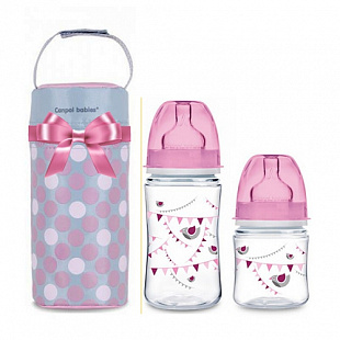Набор Canpol babies 2 Бутылочки + Термосумка 35/69 Pink