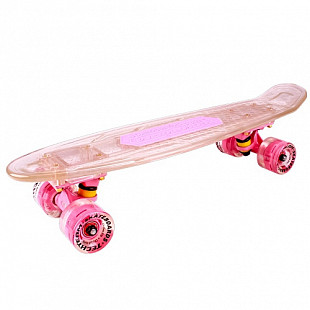 Penny board (пенни борд) Tech Team Transparent Light Music 22" 2018 pink