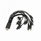 USB кабель 10 в 1 Rexant microUSB/miniUSB/30 pin/LG Chocolate/Samsung/SonyEricsson/DC 3.5/DC 4.0/Nokia 18-1196