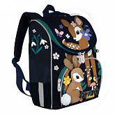 Рюкзак школьный с мешком GRIZZLY RAm-184-3 /1 dark blue