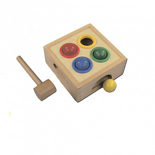 Деревянная игрушка Рыжий Кот Стучалка Шарики ИД-5917