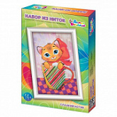 Плетение нитками по гвоздикам Десятое Королевство Сладкий котик 03686