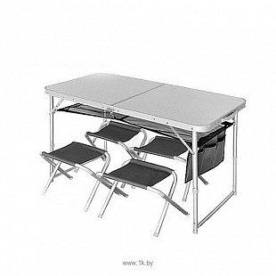 Стол складной Norfin Runn NF Alu 120x60 + 4 стула