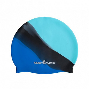 Шапочка для бассейна (плавания) взрослая Mad Wave Multi Adult blue/black