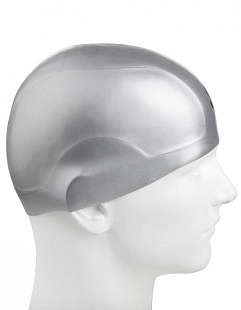 Шапочка для бассейна (плавания) взрослая Mad Wave R-Cap silver