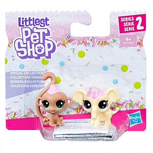 Игровой набор Littlest Pet Shop Обезьянка и Слоник (E0399)