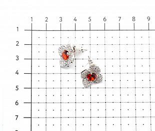 Серьги Bradex "Красный цветок" AS 0118