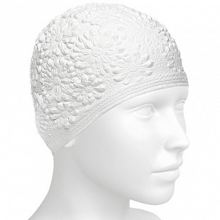 Шапочка для бассейна (плавания) женская Mad Wave Hawaii Chrysant white