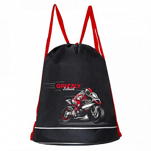 Мешок для обуви GRIZZLY OM-11-3 /1 black/red