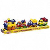 Набор игровой Shenzhen Toys паровоз, бетономешалка, самосвал, кран 18008Е