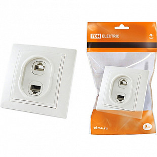 Розетка телефонная и компьютерная Tdm RJ45 RJ11 SQ1814-0023