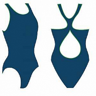 Купальник женский для бассейна Atemi с кантом dark blue/lime SW 2 2